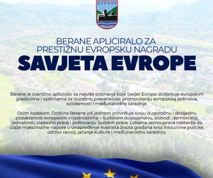 Sjever.me sjever, Berane, nagrade, Evropska nagrada