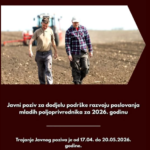 JAVNI POZIV ZA DODJELU PODRŠKE RAZVOJU POSLOVANJA MLADIH POLJOPRIVREDNIKA ZA 2026. GODINU